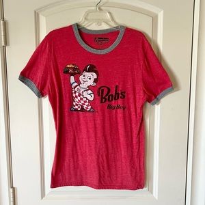 Bob's Big Boy red and gray vintage style retro T-shirt Medium